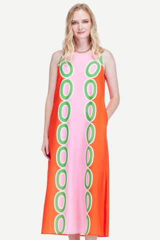 Jade Column Sleeveless Midi Dress, Red Links JADE