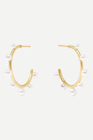 Julie Vos MEDIUM Hydra Stone Hoop Earring, Pearl JULIE VOS