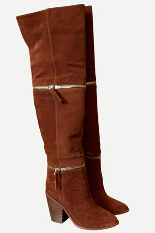 Cecelia New York Mocha Knee High Boots - Barrel