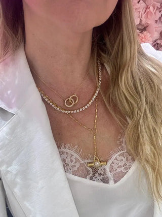 Allison Avery Halo Necklace, Sterling Silver