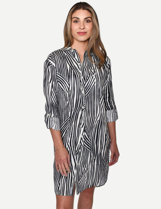 Emily Phillips Zebra Mini Dress, Navy White Stripes