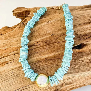 Virtue Jewelry Design The Sariah Necklace, Turquoise / Circle