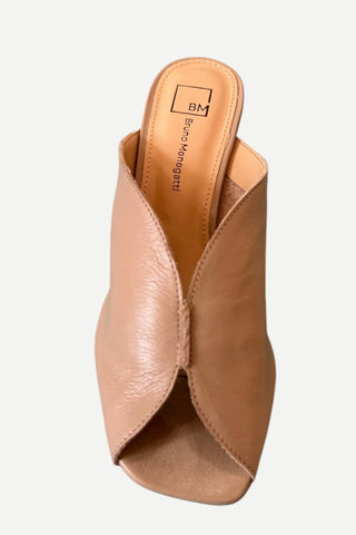 Bruno Menegatti Sophie Slide Leather Sandal, Nude Bruno Menegatti