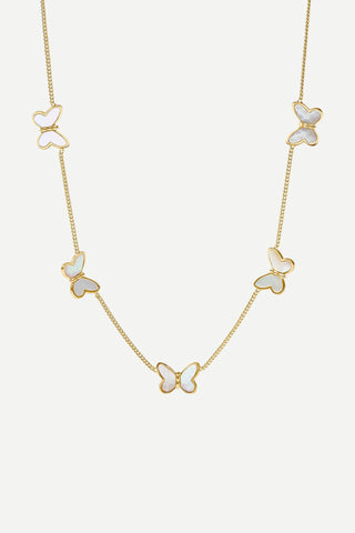 Julie Vos Papillon Delicate Station Necklace, Mother of Pearl JULIE VOS