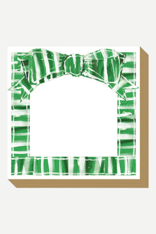 Rosanne Beck Collections, Luxe Notepad, Green and White Striped Bow
