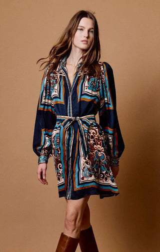 Cleobella Charisma Mini Dress, Black Floral Mini Anise Print