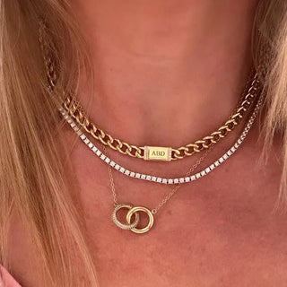 Allison Avery Engravable Cuban ID Chain, Gold