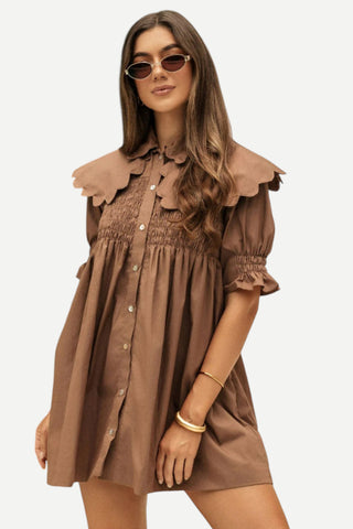 LJC Designs Flinders Cotton Dress, Espresso