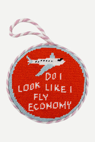 Furbish Needlepoint Ornament, Fly Economy