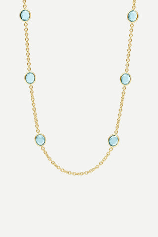 Julie Vos Laguna Stone Station Necklace, Aquamarine Blue JULIE VOS