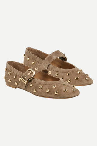 Dolce Vita Mikel Stud Ballet Flat, Olive Suede