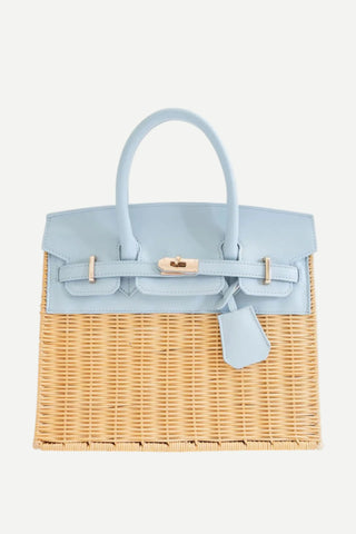 Lisi Lerch Margo Wicker Handbag, Light Blue LISI LERCH