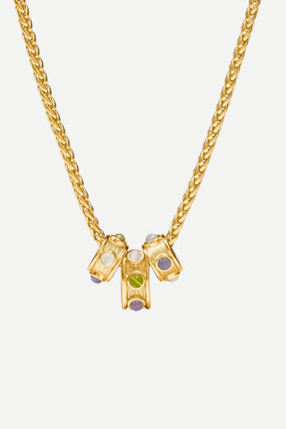 Julie Vos Cobblestone Loop Necklace, Multi Stone Cat's Eye