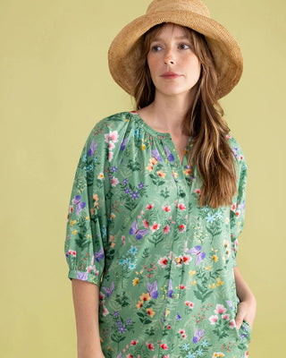Double A Madeline Dress, Grass Botanical