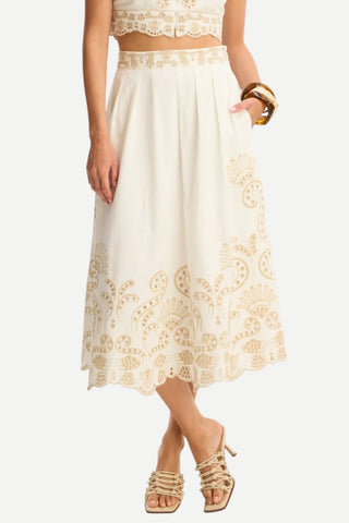 Allison Maeve Skirt, Off-White/Sand