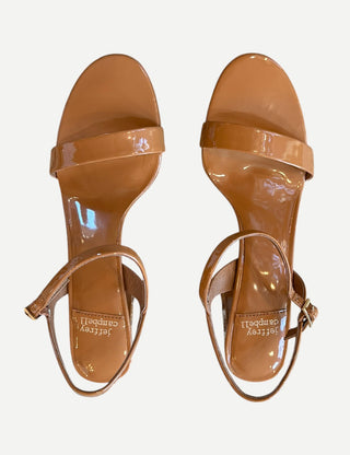 Jeffrey Campbell Go-There Block Heal Sandal, Tan Patent