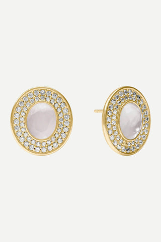 Julie Vos Stardust Stud, Iridescent Clear Crystal, OS