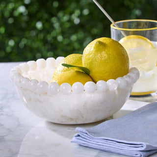 Two's Company Modern Pop White Beaded Rim Bowl TWO'S COMPANY