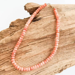 Virtue Jewelry Design Rondelle Gemstone Layering Necklace 18”, Dreamsicle