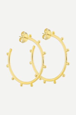 Sheila Fajl Medium Sweetie Pie Hug Hoops Earrings, Shiny 18K Gold Plated