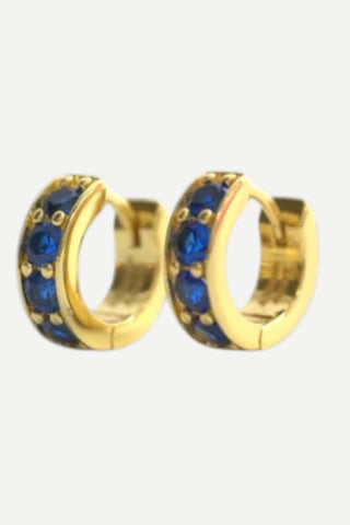 Allison Avery Wren Huggies Earrings, Small, Sapphire/Gold