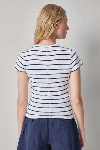 Lilla P Striped Short Sleeve Top, Navy Stripe LILLA P