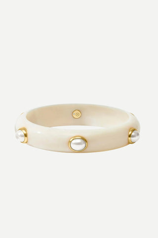 Julie Vos SMALL Carnaby Stone Bangle Bracelet, Pearl JULIE VOS