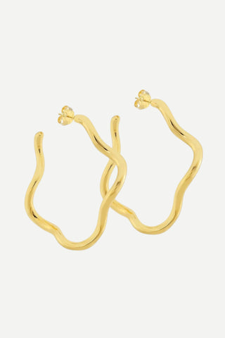 Sheila Fajl Wiggle Wiggle Hoops Earrings, Shiny 18K Gold Plated