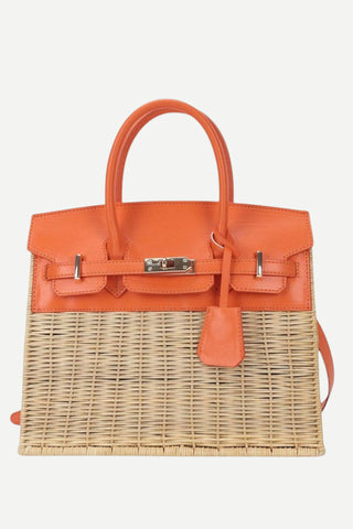 Lisi Lerch Margo Wicker Handbag, Orange LISI LERCH