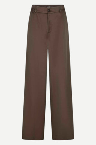 Esqualo Satin Shiny Pants, Coffee