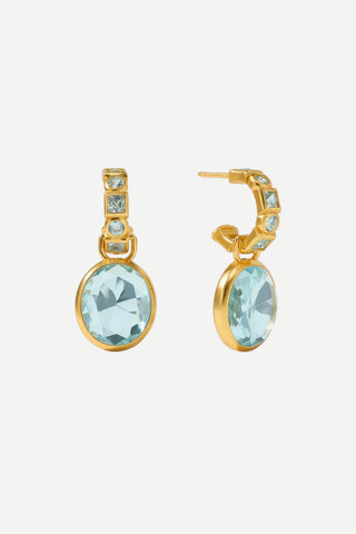 Julie Vos Jolie Hoop & Charm Earring, Aquamarine Blue