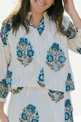 Clara The Label by Victoria Dunn Sage Blouse, Birchwood