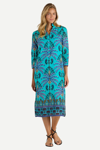Jude Connally Kallan Dress, Decorative Frond Peacock