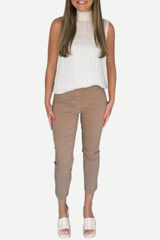 Renuar Woven Cigarette Pant, Tan
