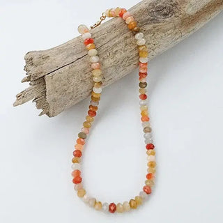 Virtue Jewelry Design Rondelle Gemstone Layering Necklace 18”, Harvest / Multi
