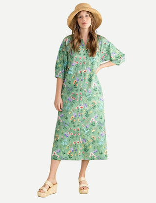 Double A Madeline Dress, Grass Botanical