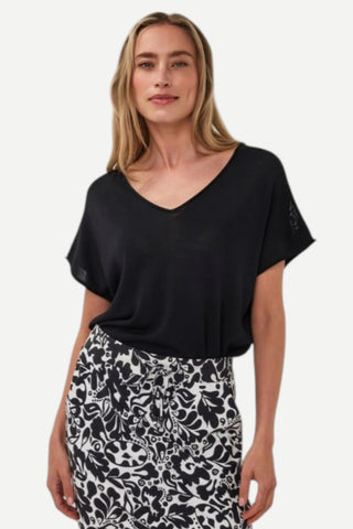 Esqualo Sweater V/neck Knit, Black Esqualo