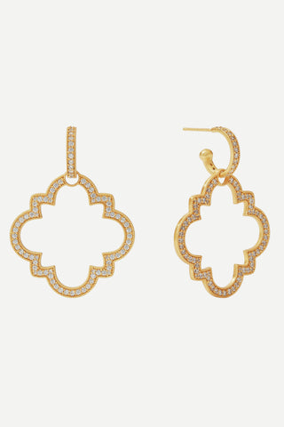 Julie Vos Odette Statement Hoop & Charm Earring, Cubic Zirconia