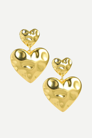 Lisi Lerch Fallen Hammered Gold Plated Heart Earring LISI LERCH