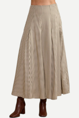 Thomas & Lourdes Hailey Skirt, Olive Stripe