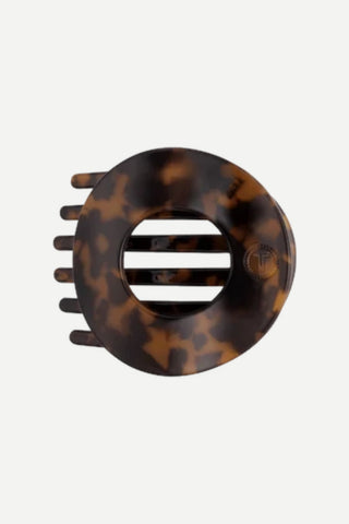 Teleties Small Flat Round Clip, Tortoise