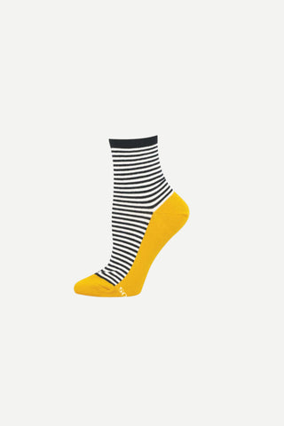 SockSmith Womens Sock, Sailor w/ Contrast Footbed, Black/Gold 9-11