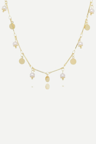 Sheila Fajl Luna Pearl Disc Choker Necklace