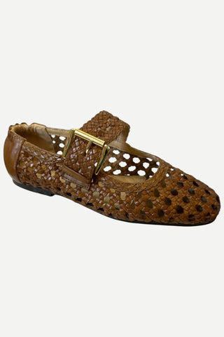Silent D Carmi Woven Leather Sandal, Almond Silent D