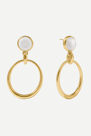 Julie Vos Laguna Statement Earring, Iridescent Clear Crystal