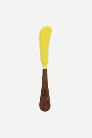 Creative Co-Op Handmade Enameled Stainless Steel Canape Knife, Yellow