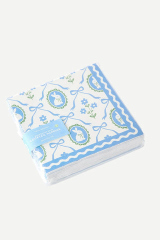 Two's Company Bunnies and Bows Cocktail Napkins TWO'S COMPANY