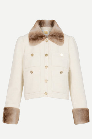 Emily McCarthy Lady Jacket, Winter White Chenille Boucle