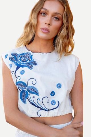 Love The Label Cambrie Tank Top, Kimber Embroidery