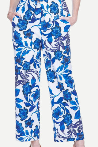 Jade Front Stitch Ankle Pant, Azure Petals JADE